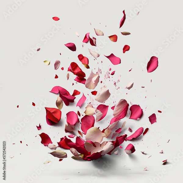 Fototapeta Rose petals falling _03