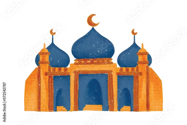 Obraz blue mosque in the night