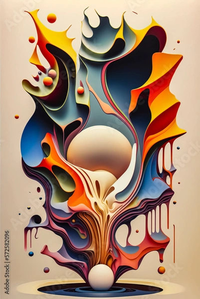 Fototapeta A Surreal Blend of Neoclassical and Renaissance Art with Hyperrealistic Detailing in Cell-Shaded Illustration