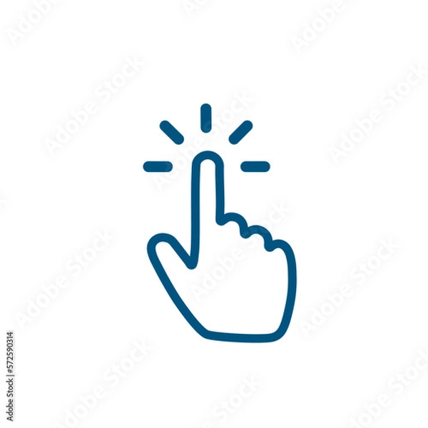 Fototapeta Hand Cursor icons click and Cursor icons click. Isolated on White background.