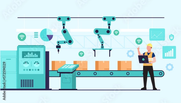 Obraz Operation of mechanical with operating system via Wi-Fi