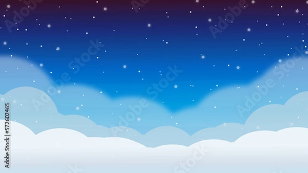Obraz 夜空の雲の上の背景壁紙イラスト