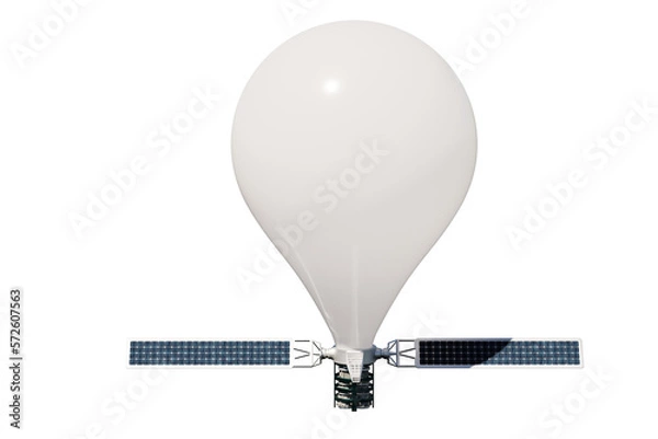 Obraz Weather balloon with electronic equipment and solar panels. Transparent background. 3D Render