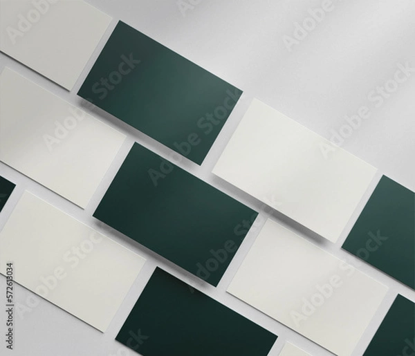 Fototapeta Colorful business card mockup scene creator