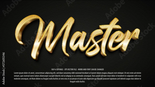Fototapeta Golden master 3d editable text effect