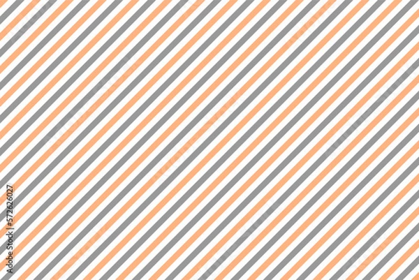 Fototapeta Pastel orange and grey diagonal stripes fabric pattern on white background vector. Wall and floor ceramic tiles pattern.