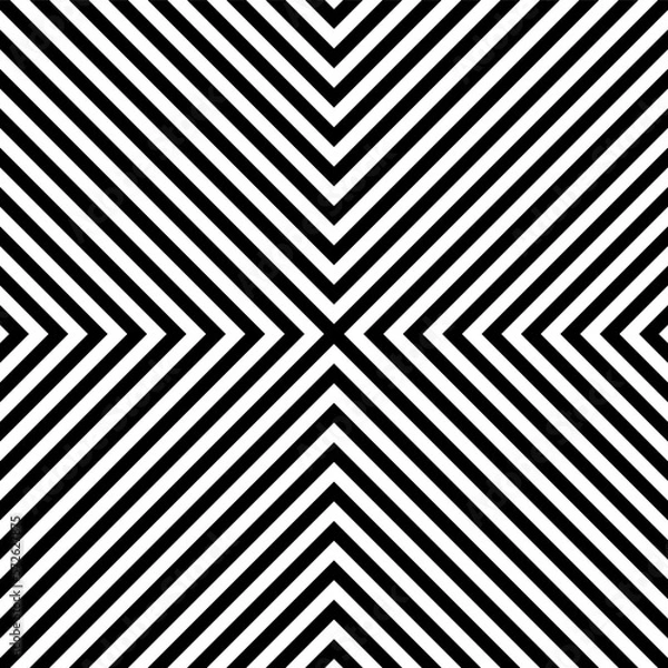 Fototapeta Black and white cross stripes fabric pattern background vector. X alphabet letter seamless pattern. Wall and floor ceramic tiles.