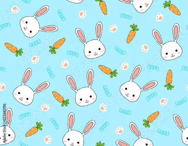 Obraz Cute Doodle Rabbit pattern