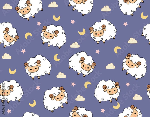 Obraz Cute Sheep seamless pattern