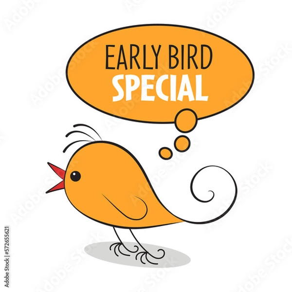 Obraz Early Bird Special discount sale event banner or poster.