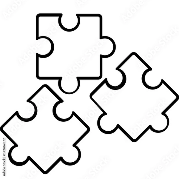 Fototapeta Jigsaw Half Glyph Vector Icon which can easily modified

