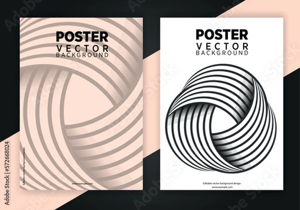 Fototapeta Trendy abstract glitch art poster set. Vector cover templates with abstract waves, geometric shapes in bauhaus, memphis, hipster style. Design background for flyers, placards, brochures, posters