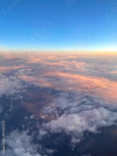 Obraz Cloudy sky at sunset, beautiful pink sunset