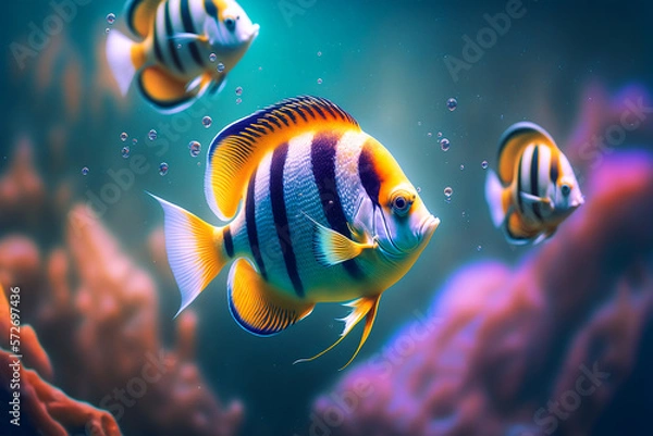 Obraz tropical fish, underwater blured background