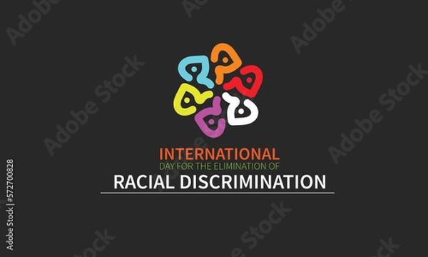 Fototapeta International Day for the Elimination of Racial Discrimination is observed annually on 21st March. for greeting card, poster, banner, template