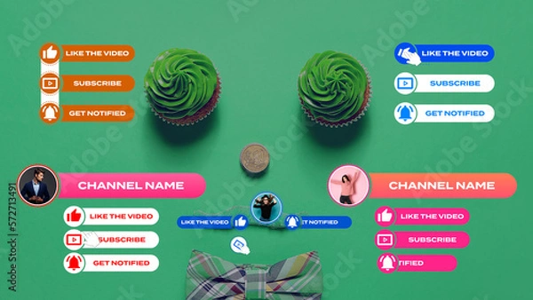 Fototapeta Minimal Subscribe Media Elements