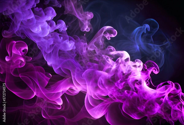 Obraz Neon dji smoke background. Abstract Liquid effect. Dripping wave texture. Vibrant colors. AI generative