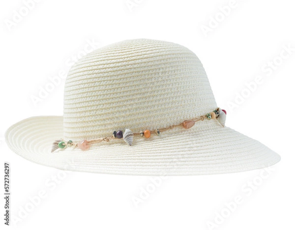 Obraz summer hat isolated on white