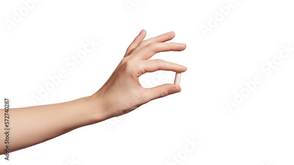 Obraz Hand holding the supplements on transparent background