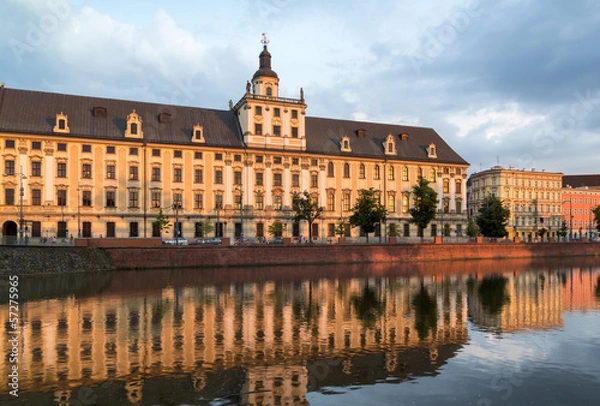 Obraz Uniwersytet Wrocławski i rzeka Odra