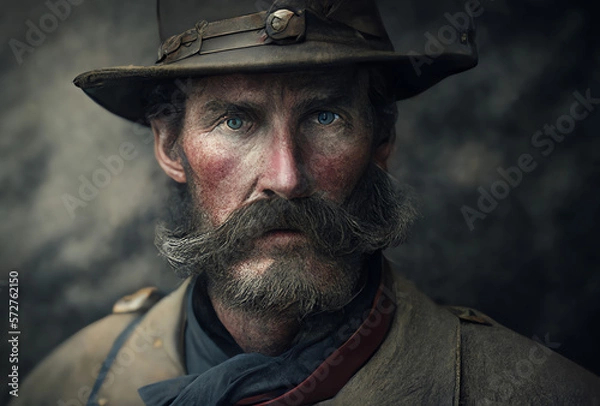 Obraz portrait of a confederate soldier, generative ai