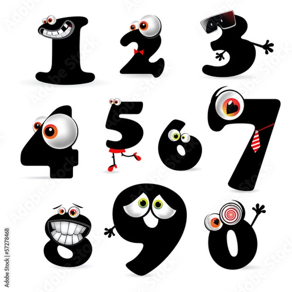 Obraz funny numbers collection smile