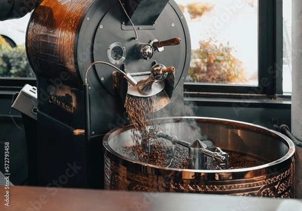 Fototapeta Coffee roasting process