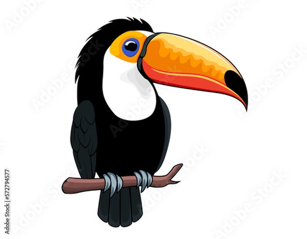 Fototapeta Cute Vector cartoon Toco toucan sticker