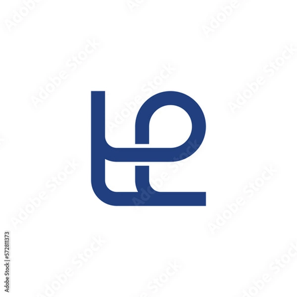 Obraz letter te simple loop geometric logo vector
