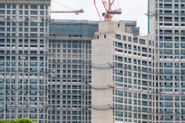 Obraz 아파트 건설 현장 공사중인 신축 아파트