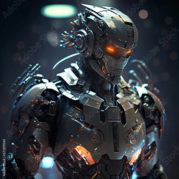 Fototapeta futuristic space soldier, Generative AI