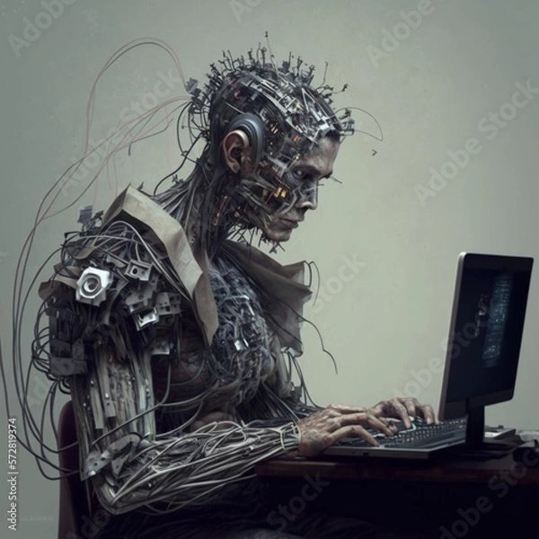 Fototapeta worker of the future, generative AI