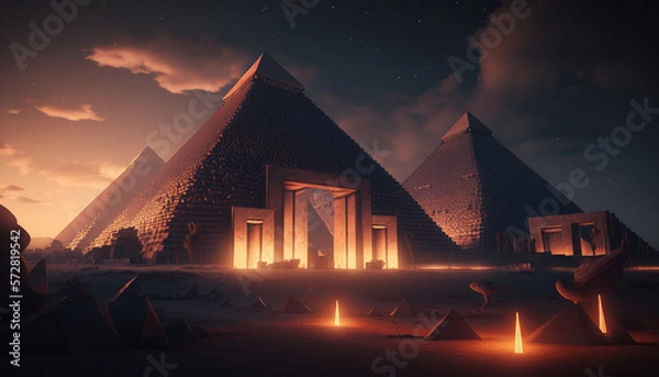 Fototapeta the pyramids of the new age, Generative AI

