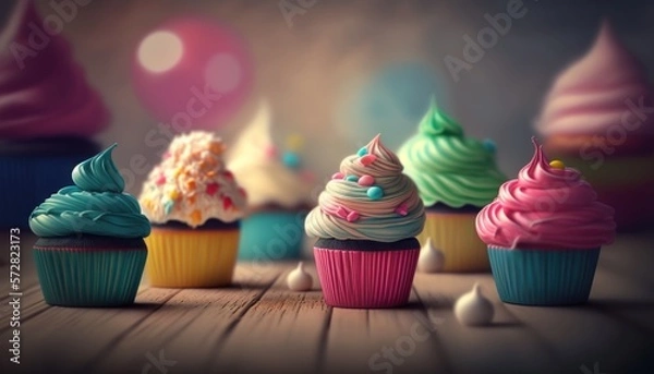 Obraz Beautiful decorative cupcakes 