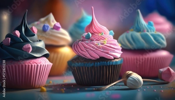 Obraz Beautiful decorative cupcakes 