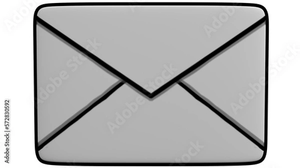Fototapeta A 3D Cartoon Illustration of Mail for Web Design.