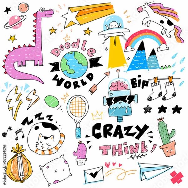 Obraz cute doodle illustration