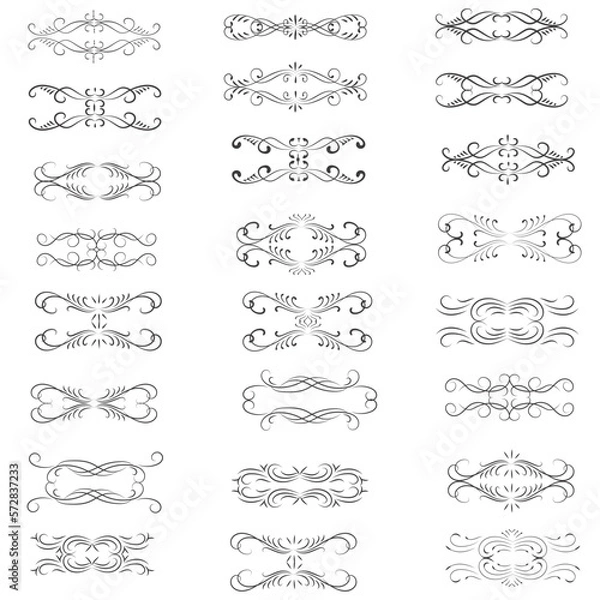 Fototapeta Ornamental Rule Lines in Different Design, Decorative dividers, Swirl elements, Vector graphic elements for design vector elements