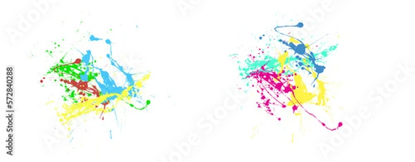 Obraz ダイナミックなカラフルの飛沫の素材　透過PNG