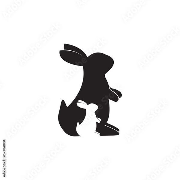 Obraz Rabbit logo design illustration template vector icon