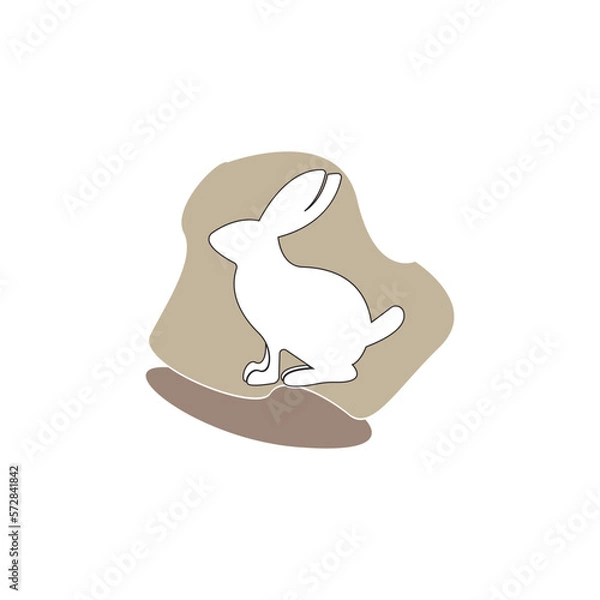 Obraz Rabbit logo design illustration template vector icon