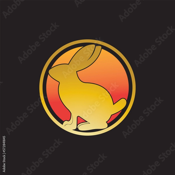 Obraz Rabbit logo design illustration template vector icon