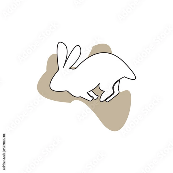 Obraz Rabbit logo design illustration template vector icon