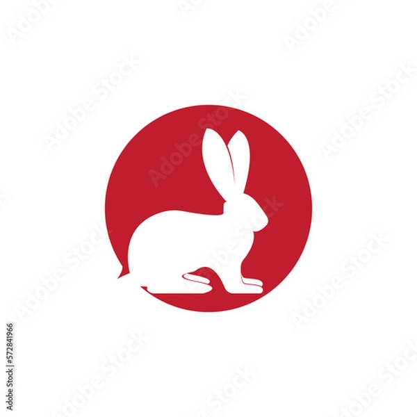 Obraz Rabbit logo design illustration template vector icon