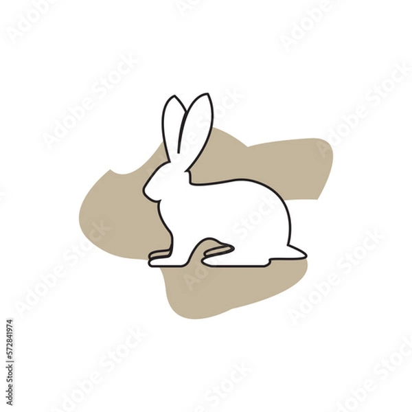 Obraz Rabbit logo design illustration template vector icon