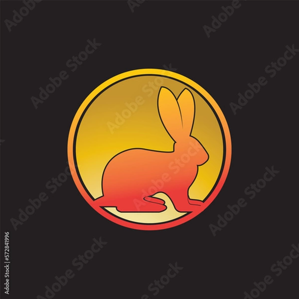 Obraz Rabbit logo design illustration template vector icon