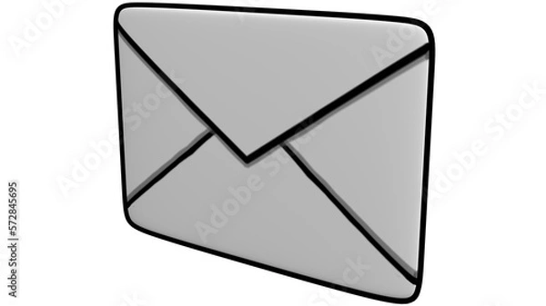 Fototapeta A 3D Cartoon Illustration of Mail For Website.