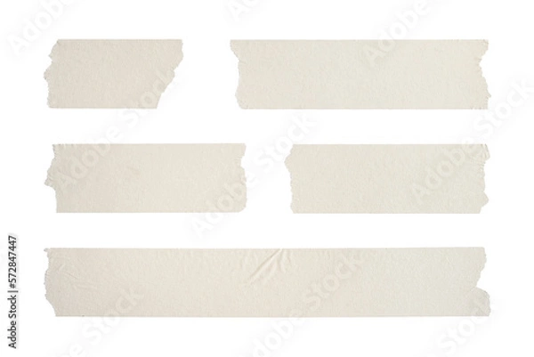 Obraz Old adhesive tape set isolated on transparent background. Png realistic design element.