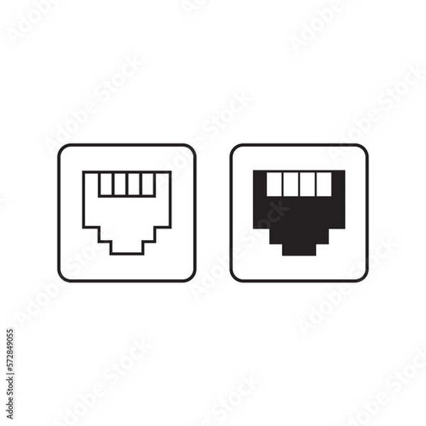 Obraz Ethernet Port Icon, Lan Network Port, Communication Port Vector