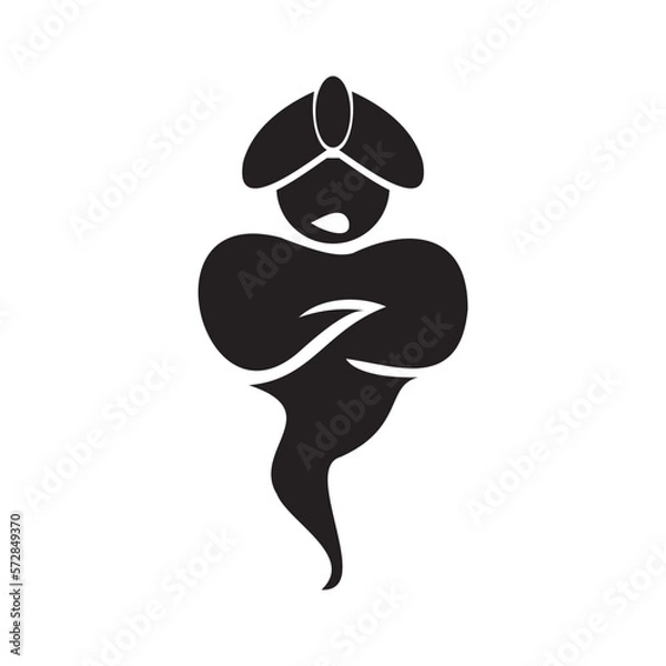 Obraz Genie and magic lamp logo illustration vector design
